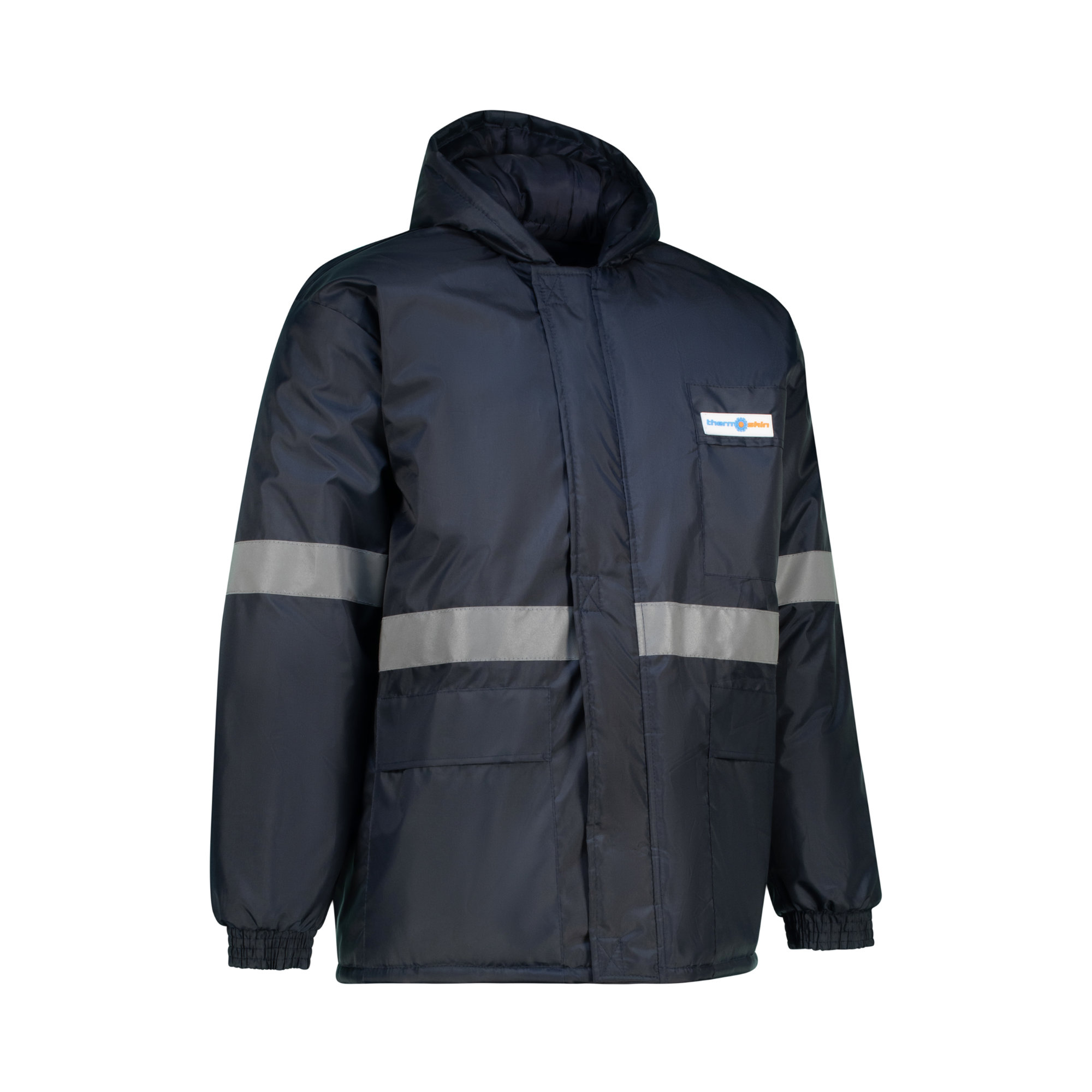 Cold Rain Freezer Jacket Reflective Blue Angled Rebel